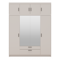 Szafa z lustrem nadstawką 176 cm garderoba TRINO beżowa